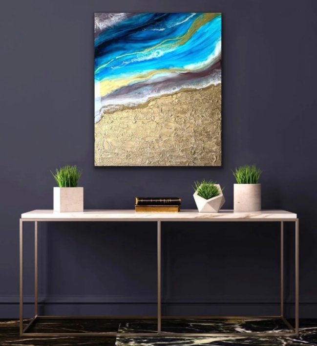 SZOK Art placed in luxury interior, Tidal Alchemy