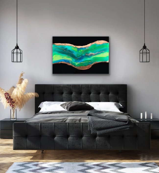 SZOK Art placed in luxury interior, The Shape of Her Current